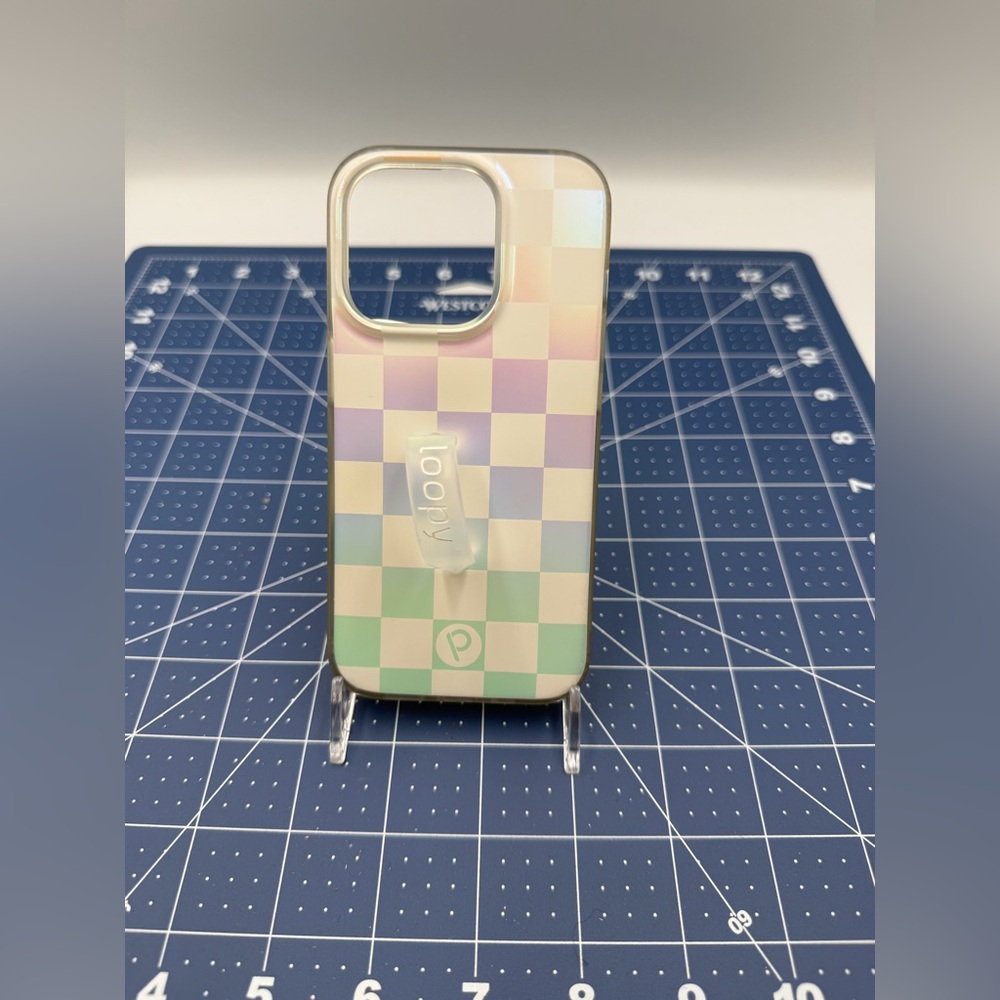 Loopy iPhone 15 Pro Case Multicolor Checkered Phone Case